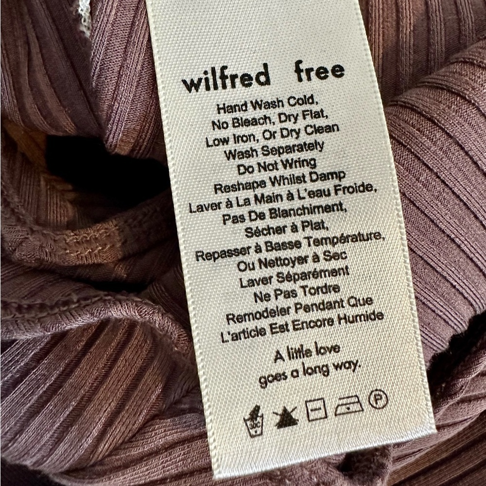 NEW! WILFRED FREE MOCHA BROWN Ribbed Long Sleeve Bodysuit Womens Size Small - Picture 9 of 11